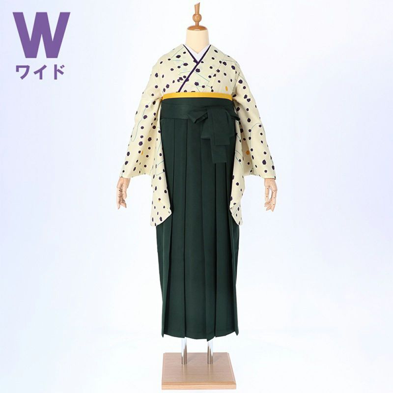 【中古品】二尺袖 単品「ワイドサイズ　オフホワイト　金平糖」貸衣装処分 レンタル処分品 卒業式