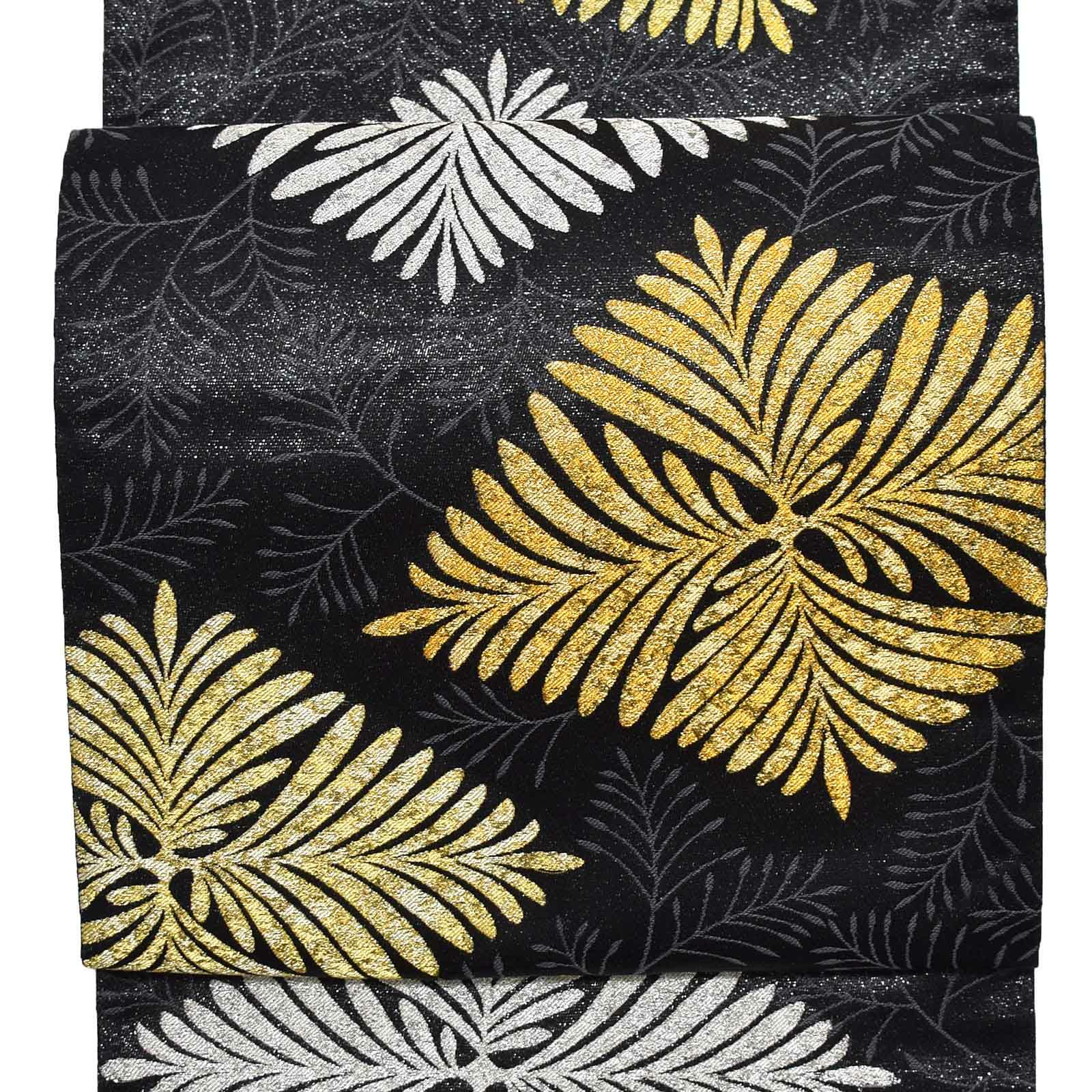 袋帯 未仕立て 絹 合繊 日本製 六通 西陣織 菊菱 ピンク地 振袖用 訪問着用 