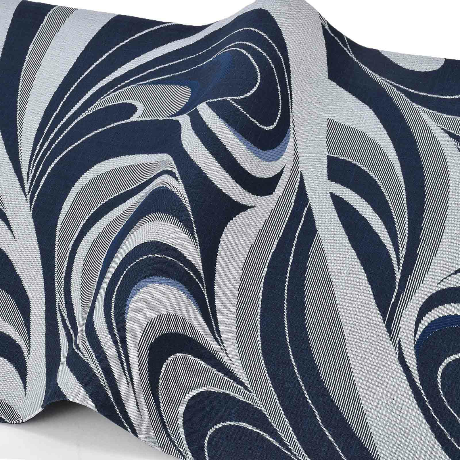 袋帯 洒落帯 カジュアル 「濃藍色 流水文」小紋 未仕立て 六通柄 日本  