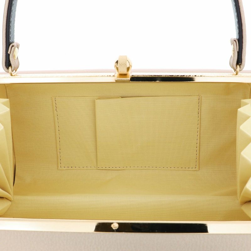 振袖 草履バッグセット「エンボス ベージュゴールド×ブラック」Fサイズ