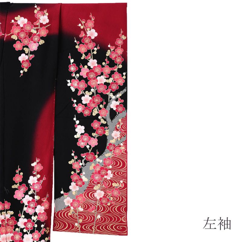 楽天市場】未仕立て 振袖 単品 「赤地 御簾に花の丸」 仮絵羽
