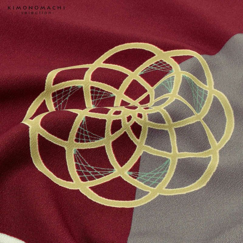 卒業式応援Point10倍1/22迄)二尺袖着物 単品 絵羽「梅結び 臙脂色