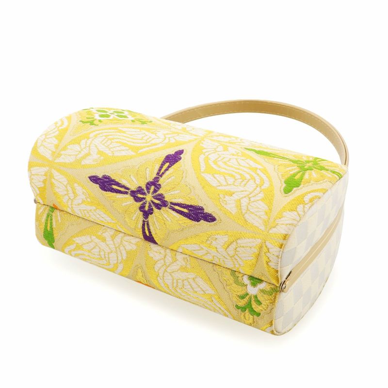 振袖草履バッグセット 「ゴールド 花菱七宝×市松」 レディース