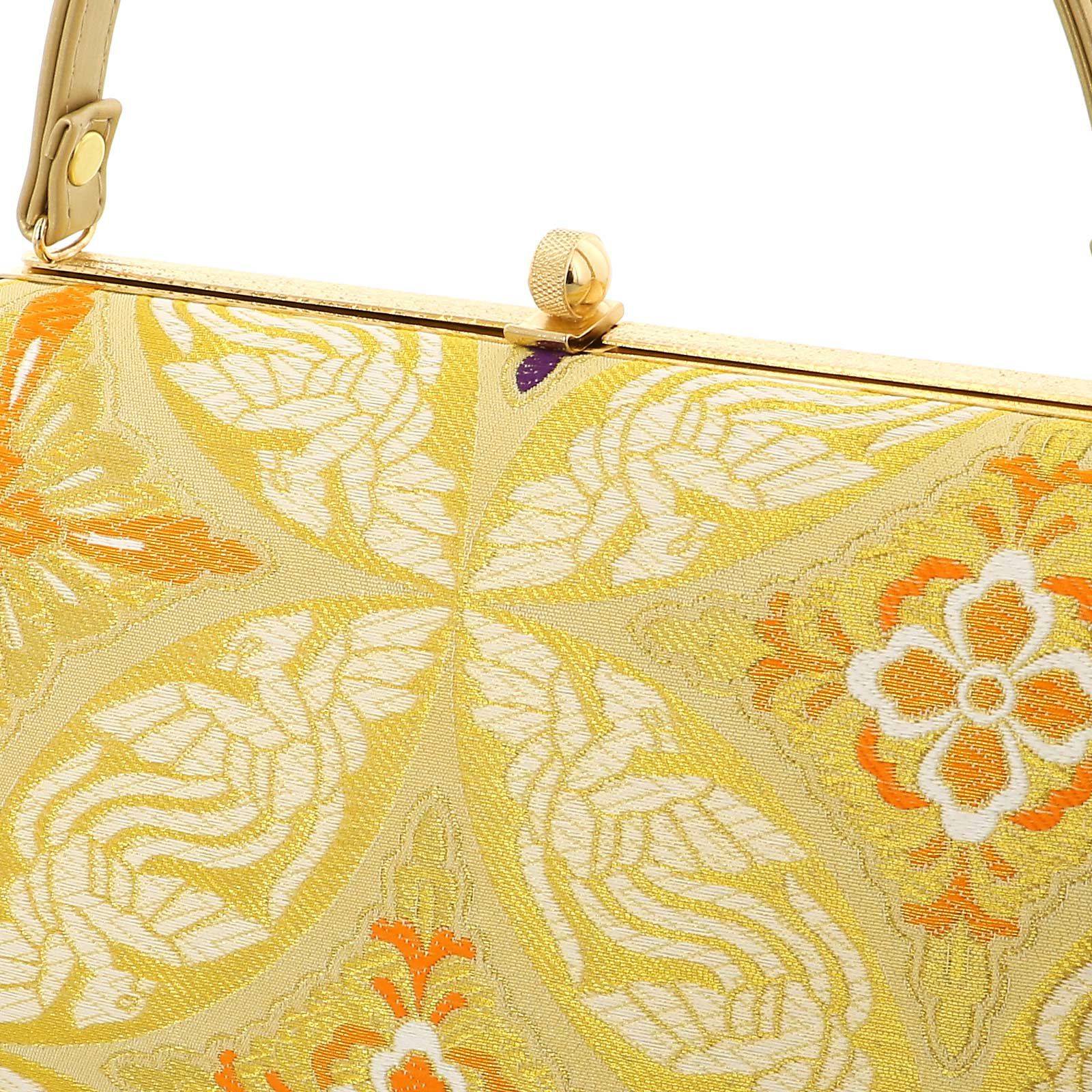 振袖草履バッグセット 「ゴールド 花菱七宝×市松」 レディース 女性用 