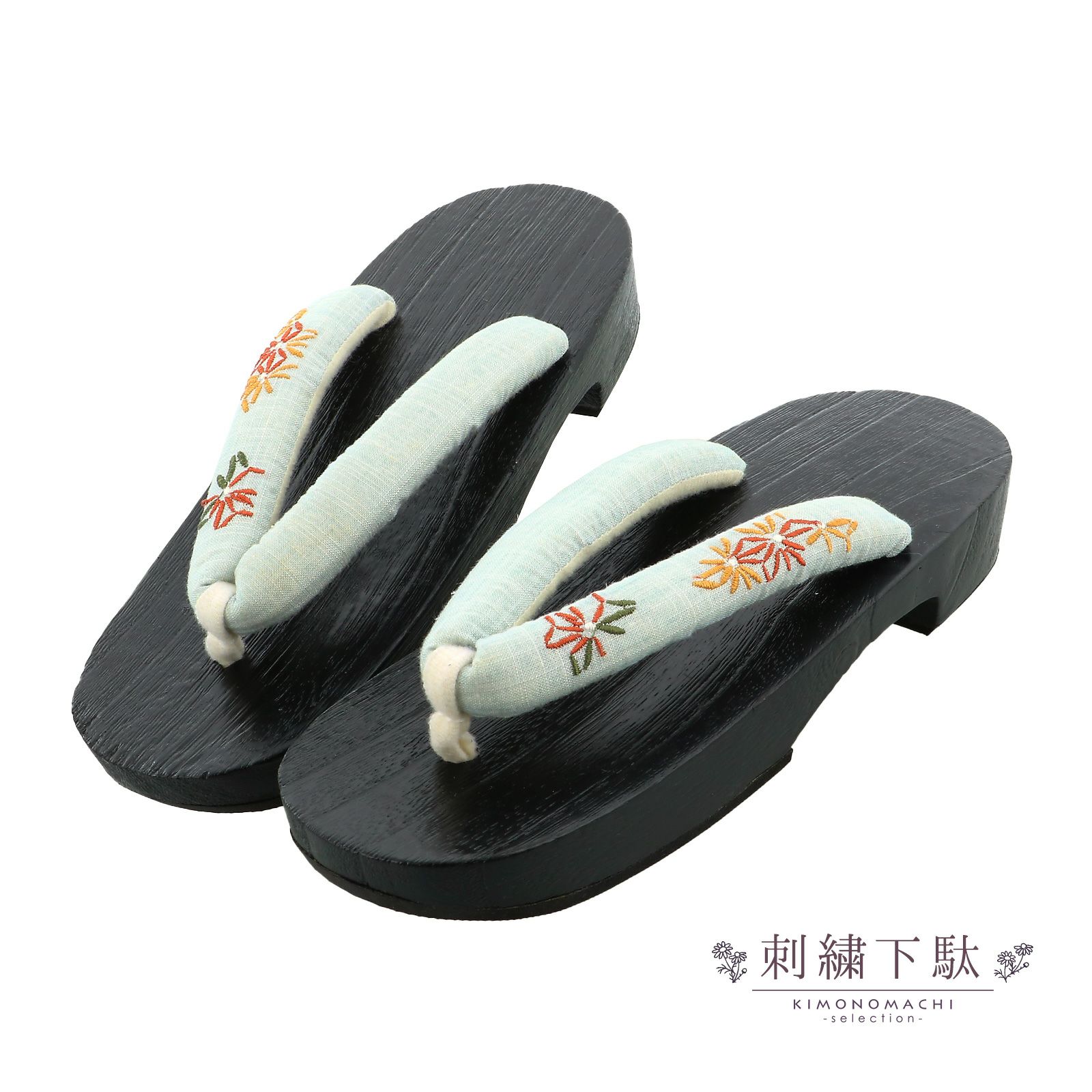 女性下駄単品「薄水色　花火」フリーサイズ（Lサイズ） 23～24.5cm 痛くなりにくい 下駄 女性 レディース 桐下駄 浴衣・甚平に 浴衣下駄