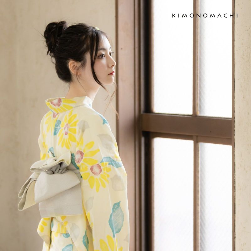 新品 玉城ティナ 浴衣 半幅帯セット ひまわり