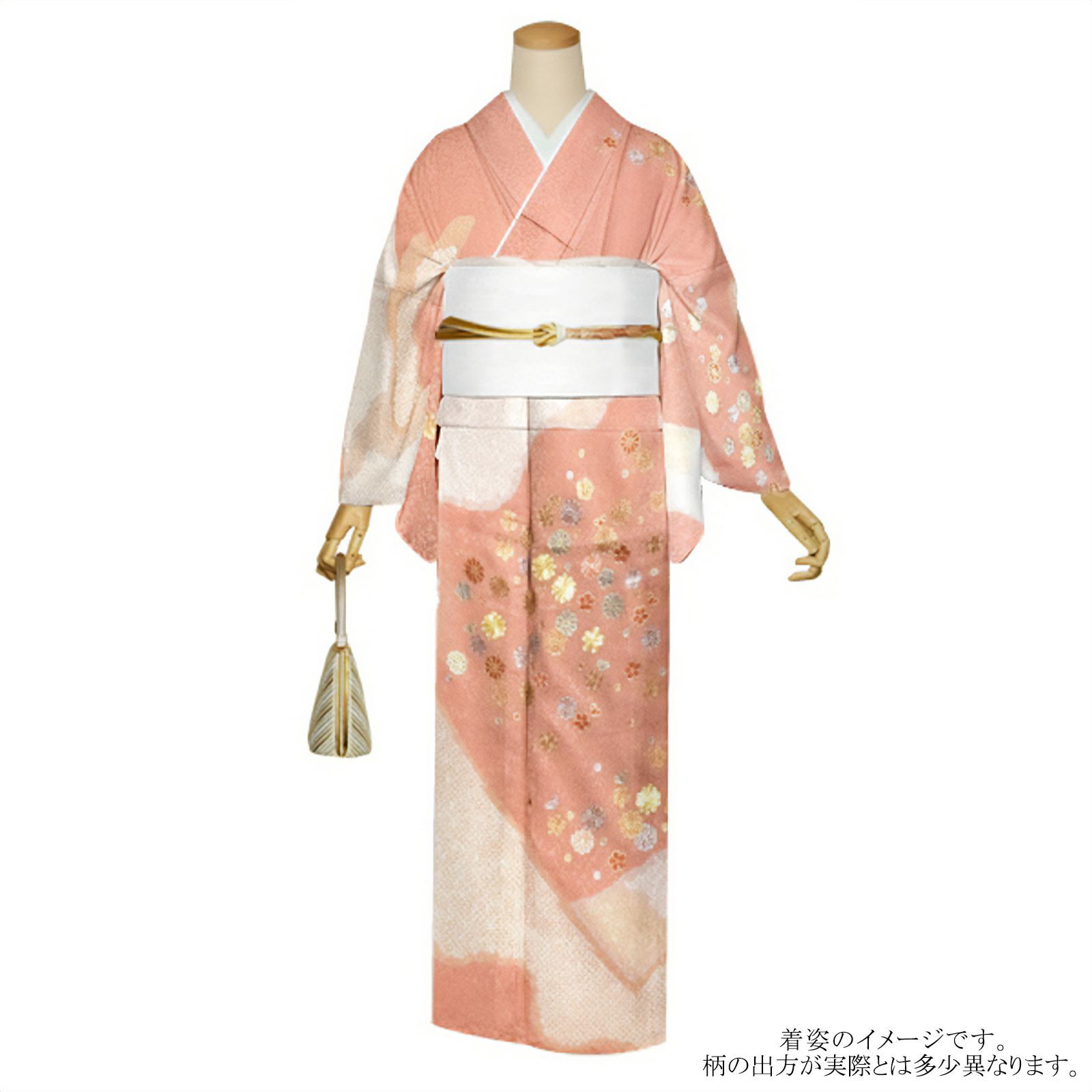 仕立て上がり 訪問着 単品 桂由美 「牡丹鼠色 御所解き文」 正絹 着物 