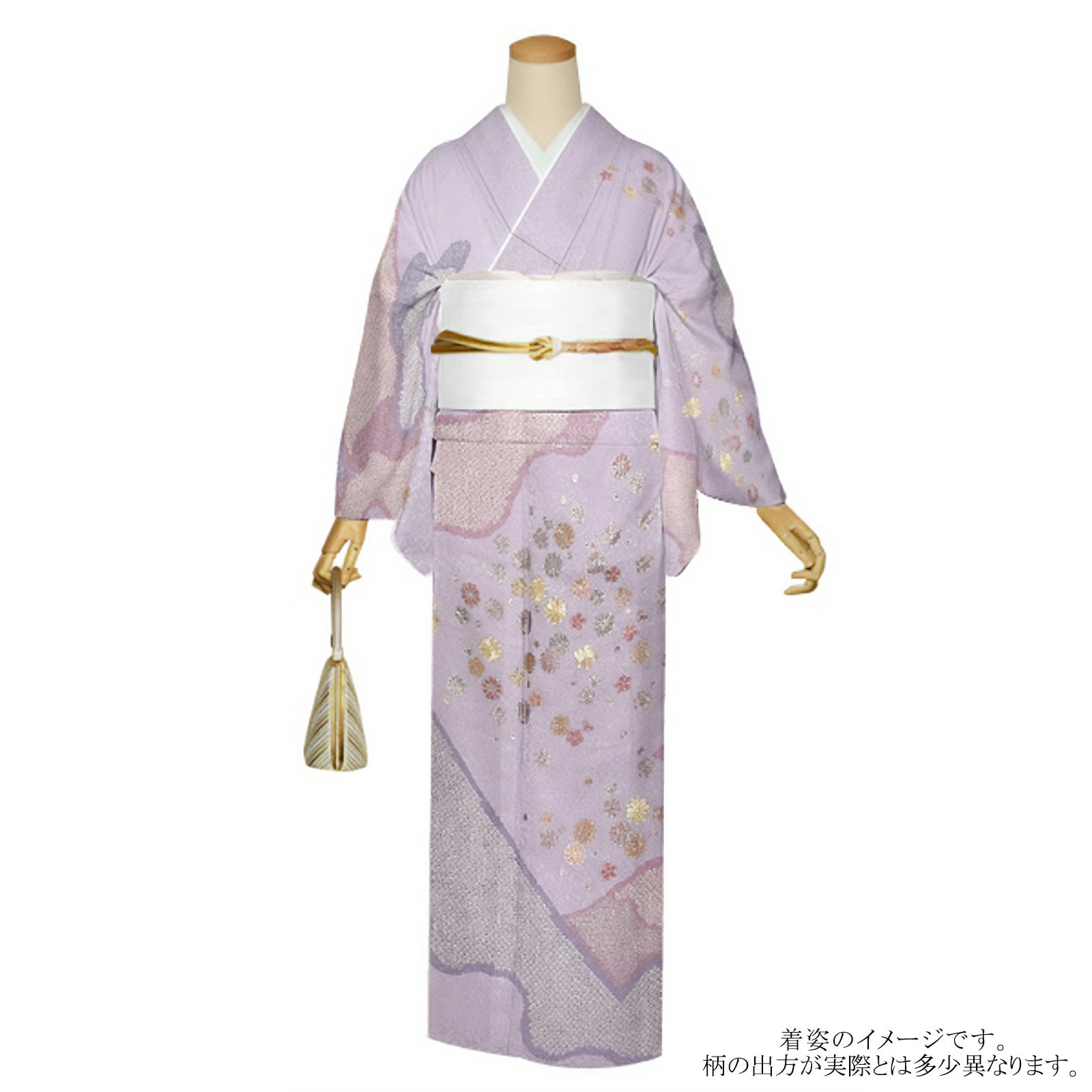 仕立て上がり 訪問着 単品 桂由美 「白 青灰色、道長取りに辻が花 