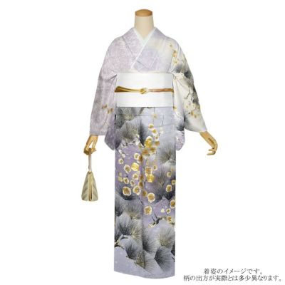 未仕立て 訪問着 単品 桂由美 「碧緑 辻が花模様」 正絹 着物 仮絵羽