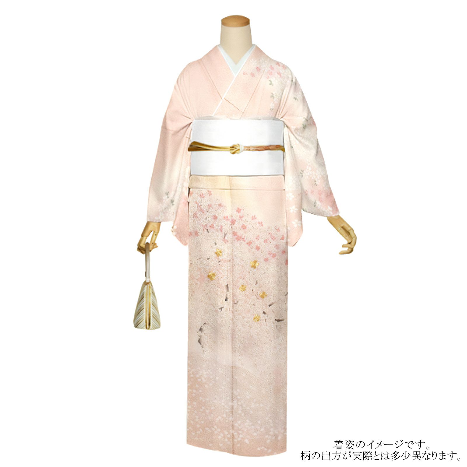 仕立て上がり 訪問着 単品 桂由美 「ピンク色 桜」 正絹 着物 ブランド 