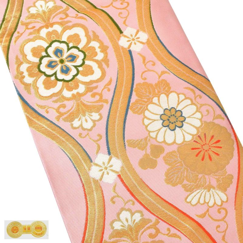 楽天市場】袋帯 美品 逸品 華文 刺繍 金糸 黄土色 六通 正絹