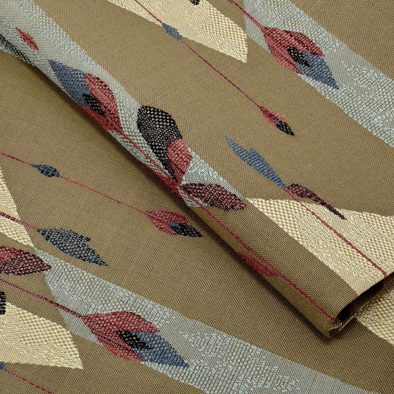 袋帯 カジュアル向け「利休色 幾何学、つぼみ」日本製 西陣織 西陣織