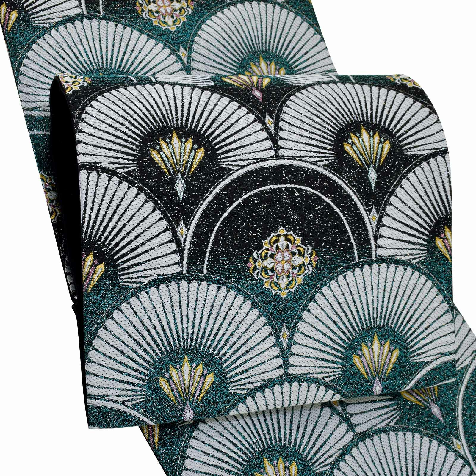 礼装 袋帯 フォーマル「孔雀緑 青海波」日本製 西陣織 西陣織証紙