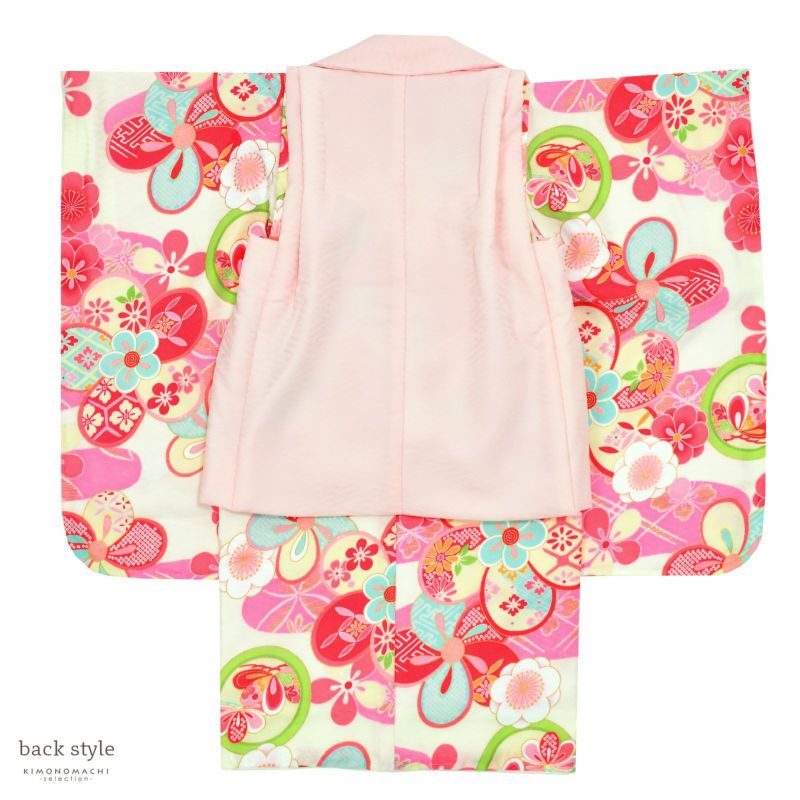 七五三 三歳 女児 被布着物フルセット 半衿伊達襟付き 花ひめ NO37008