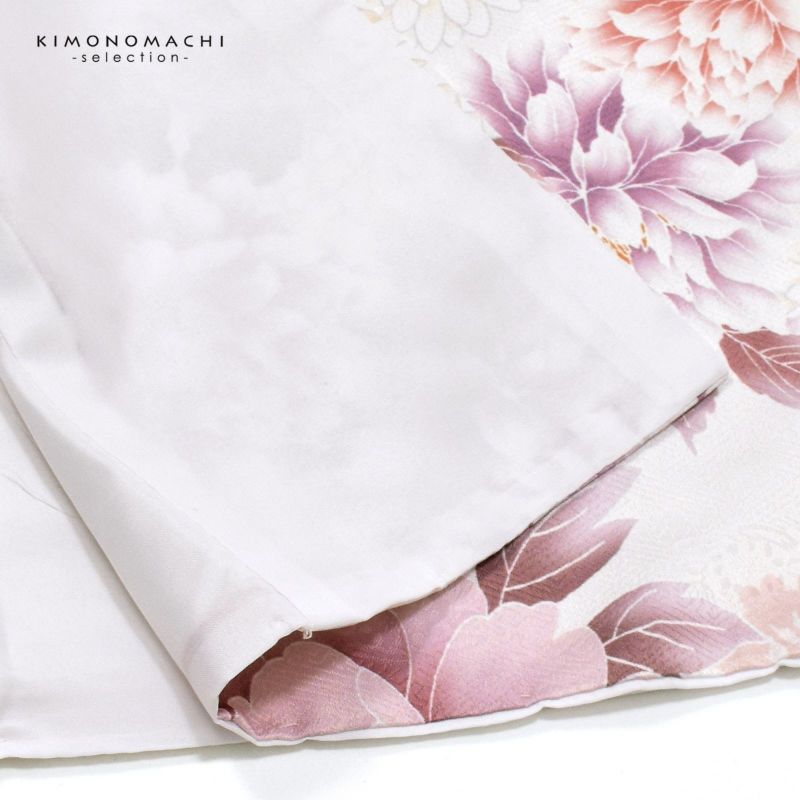 卒業式応援10％OFFCOUPON1/22迄)二尺袖着物 単品「牡丹に菊 パール