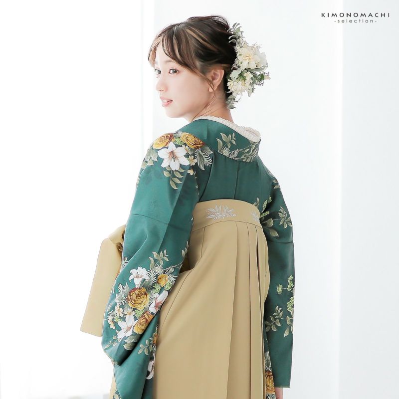 レンタル 卒業式 袴 女性 袴セット 薄黄緑 イエローグリーン