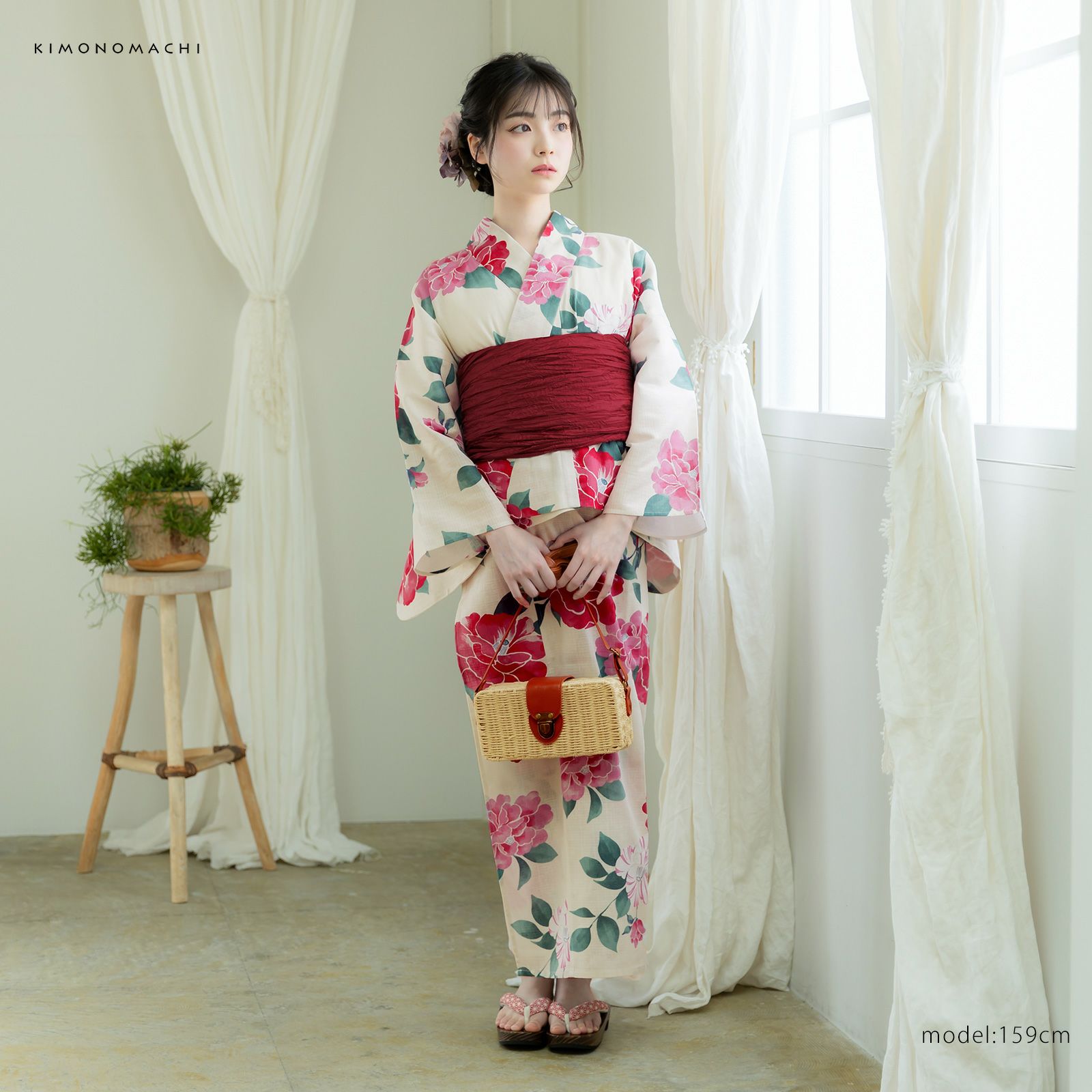 S（プチ）浴衣 ゆかた館グレース 浴衣&帯セット＋腰紐2本 あじさい  