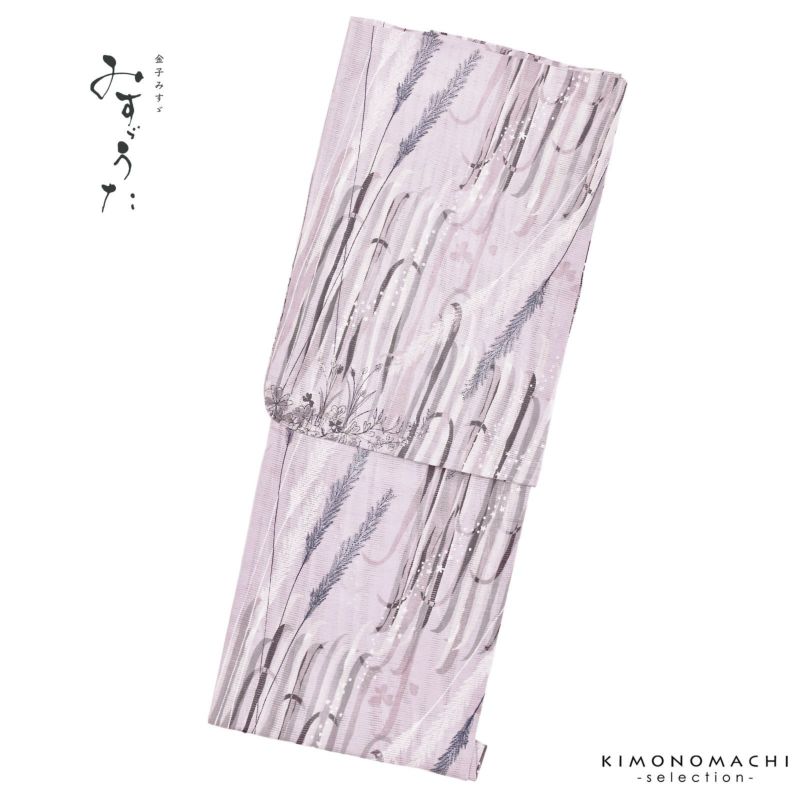 浴衣 レディース ブランド浴衣 単品 「みすゞうた つばな　梅鼠色 M2402」Fサイズ 大人 綿絽浴衣 女性浴衣単品 レディース浴衣単品 個性的 花火大会 夏祭り 女性浴衣 女性ゆかた 夏着物