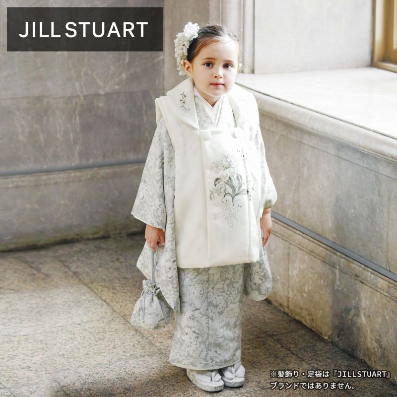 七五三 着物 3歳 女の子 ブランド被布セット JILL STUART「ホワイトリリー GF-2」三歳女児被布セット 子供着物 フルセット 三才のお祝い着 3才向け【メール便不可】