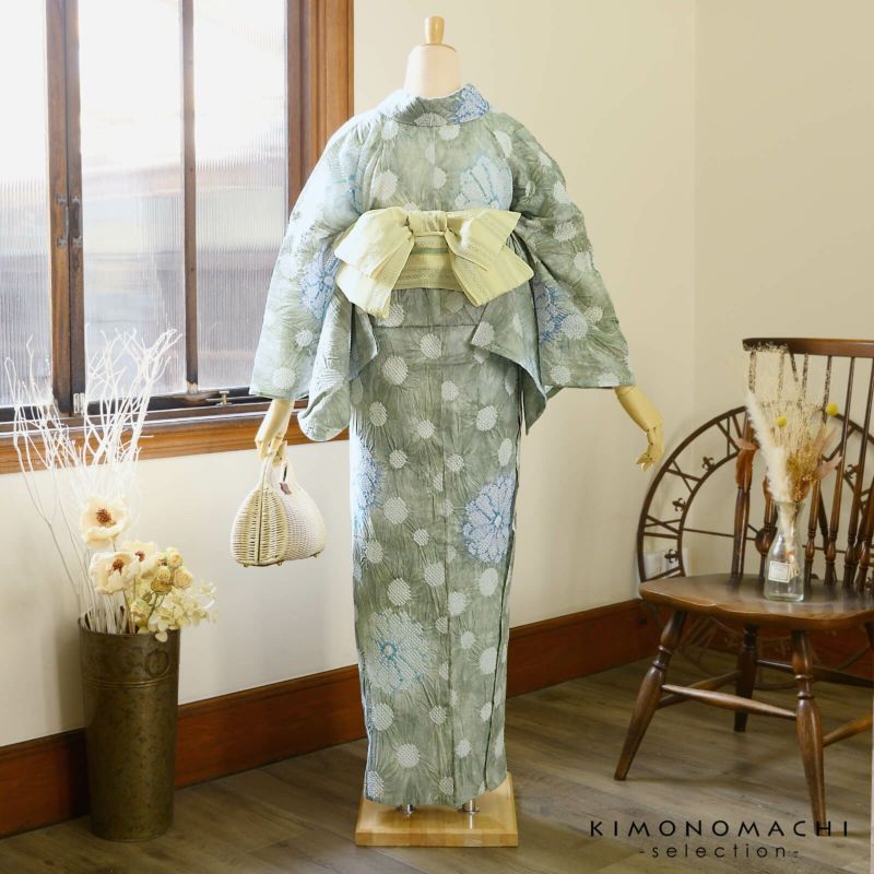 有松絞り 絞り浴衣 花火 えんじ（ゆかた レディース 仕立て済