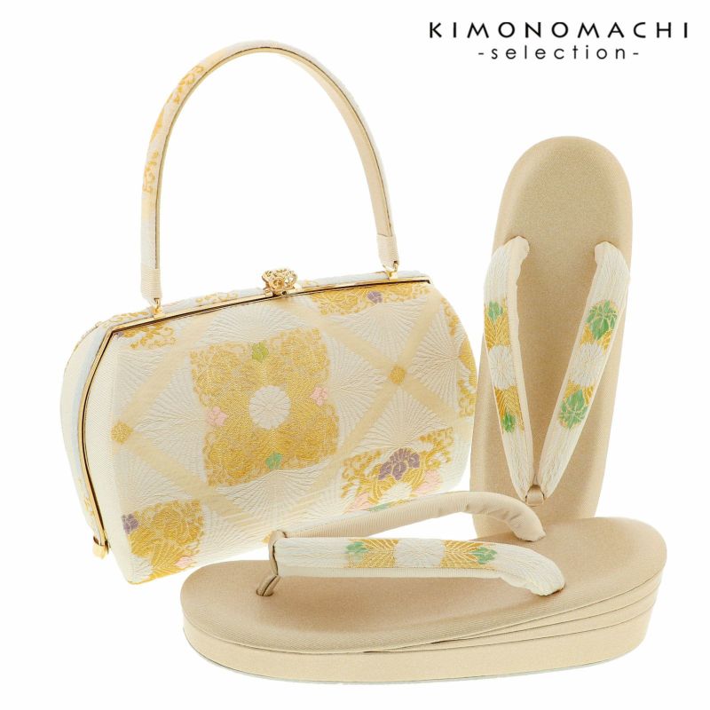 礼装 草履 バッグ セット レディース 礼装用草履バッグセット 紗織「段暈し、松菱に花菱」Lサイズ 日本製 礼装草履バッグ 礼装バッグ 礼装草履