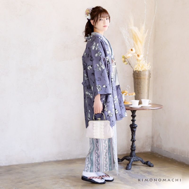 羽織 単品 KIMONOMACHI オリジナル「アフタヌーンティー ウィスタリア