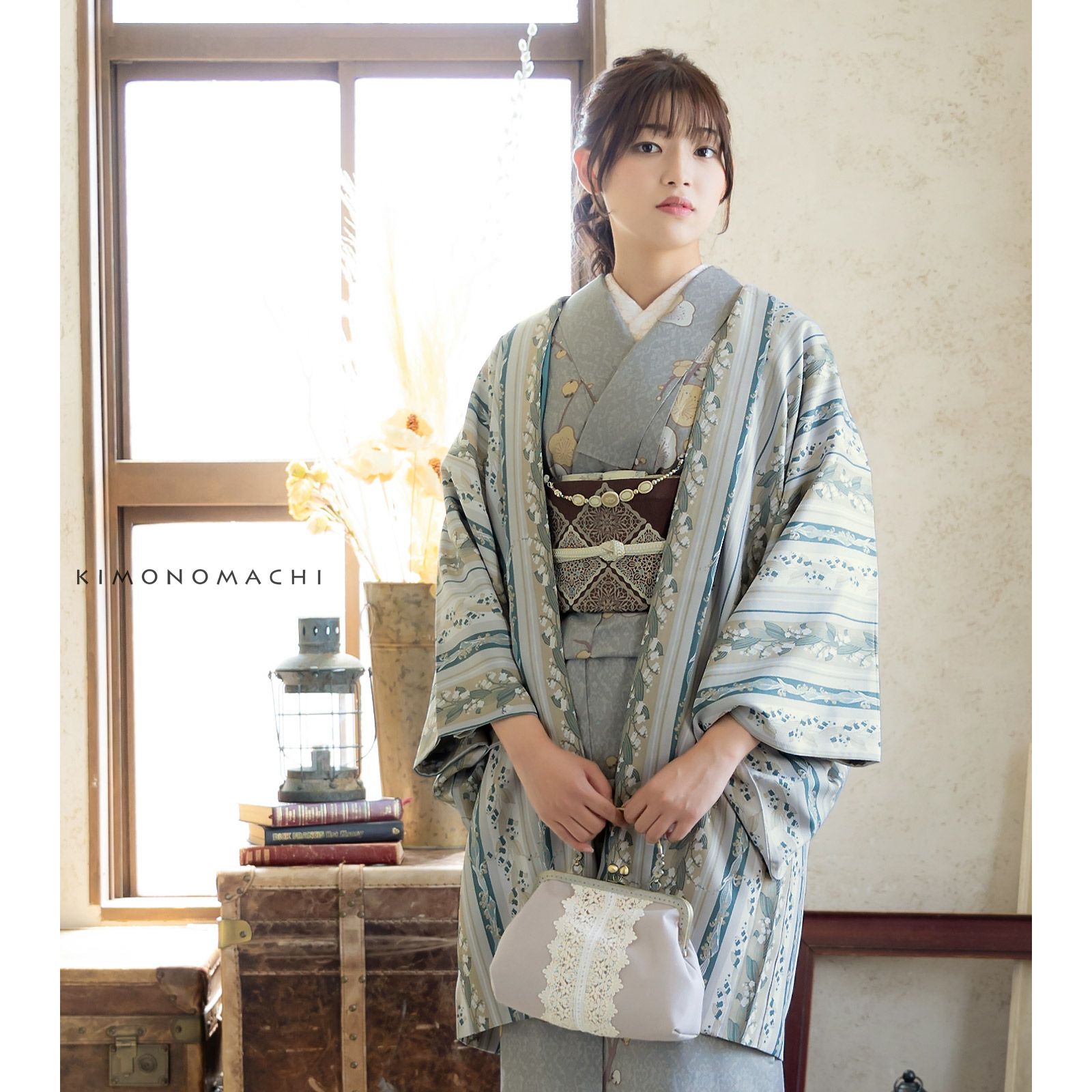 洗える着物10％OFF4/3迄)羽織 単品 KIMONOMACHI オリジナル「縞 