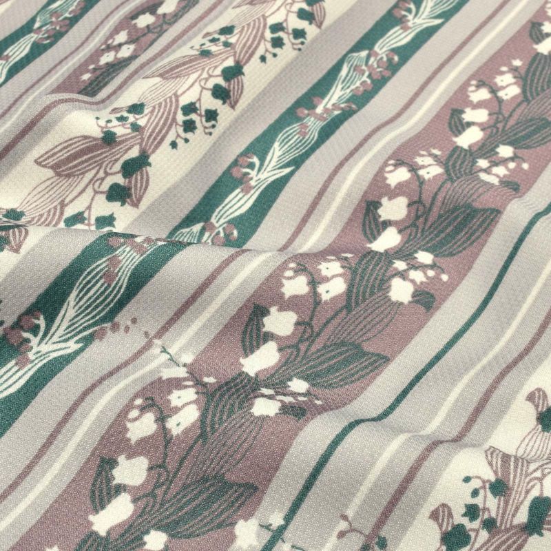 羽織 単品 KIMONOMACHI オリジナル「縞すずらん ベージュ×グリーン」ポリエステル 洗える羽織 きもの福袋から飛び出したオリジナル羽織 京都きもの町オリジナル カジュアル着物【メール便不可】ss2512hor10 羽織 単品 KIMONOMACHI オリジナル「縞すずらん パープル×グリーン