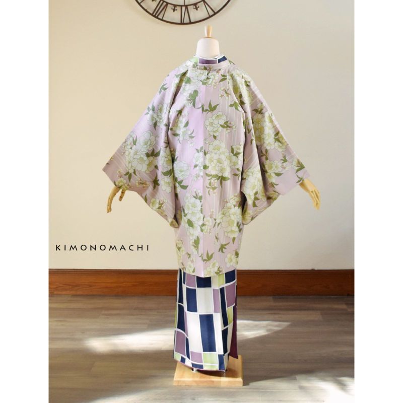羽織 単品 KIMONOMACHI オリジナル 「桜 ピンク」ポリエステル