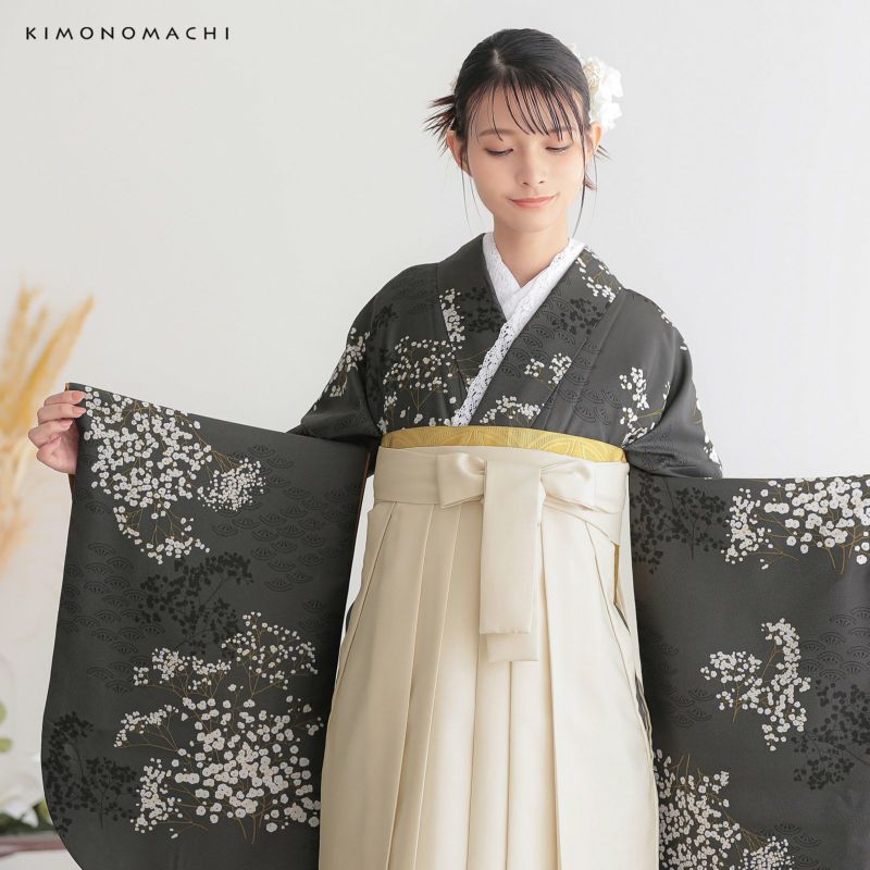 ねここ☆おまとめ2点［かすみ草］二部式着物+ベビー袴ꕤハンドメイドꕤ