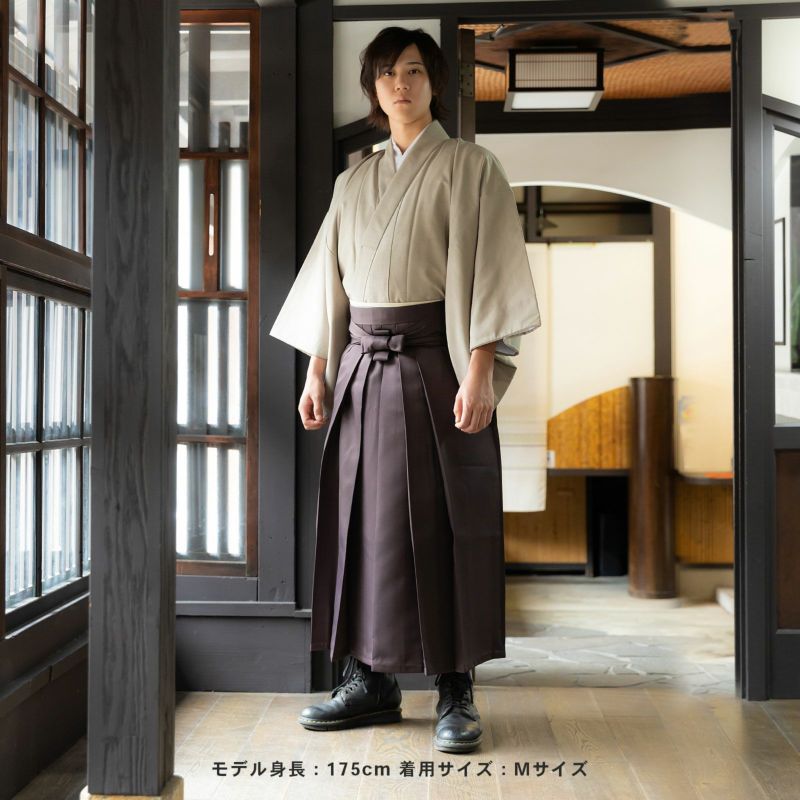 平和屋着物●男性　馬乗り袴　桑茶色　洗える着物　CAAZ1102vf 袴 メンズ 馬乗り袴 単品「茶」S/M/L/LL/3L サイズ 馬乗袴 男 男性