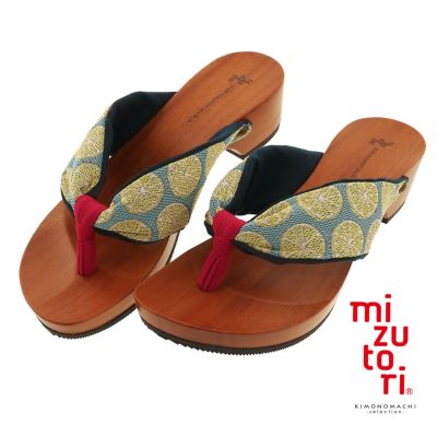 mizutori 下駄 レディース「hitete 4.5 フレッシュレモン KT-56」みずとり 水鳥 女性下駄単品 日本製 足が痛くなりにくい 履き心地の良い下駄 女下駄 女性 浴衣・夏着物に 浴衣下駄【メール便不可】