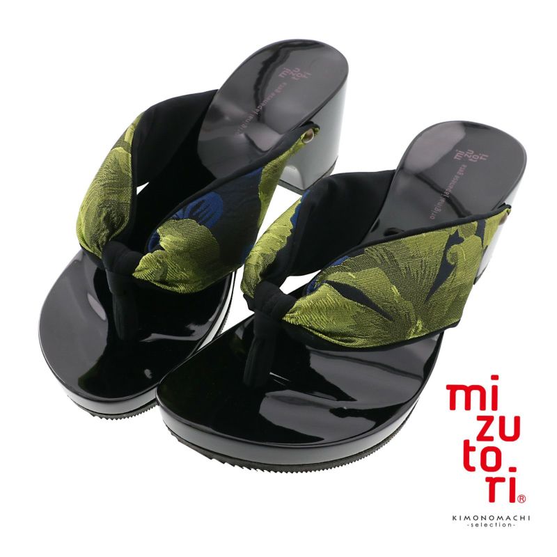 mizutori 下駄 レディース「hitete 6.5 きらめき KCB-23」みずとり 水鳥 女性下駄単品 日本製 足が痛くなりにくい 履き心地の良い下駄 女下駄 女性 浴衣・夏着物に 浴衣下駄【メール便不可】