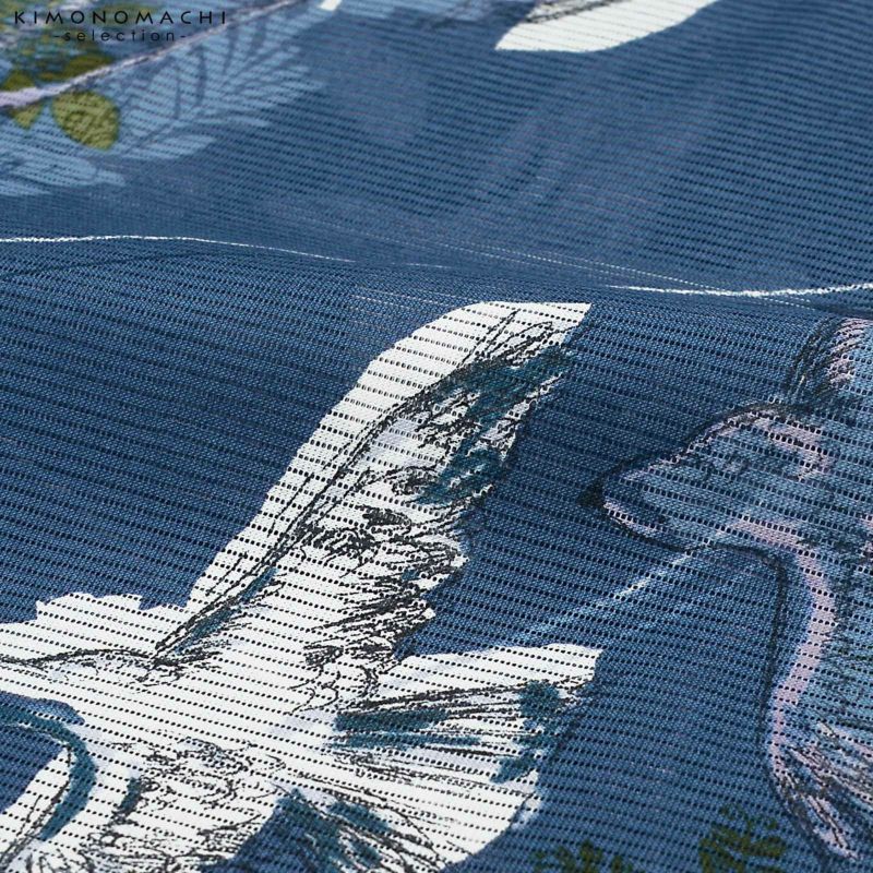 浴衣 レディース ブランド浴衣 単品「みすゞうた 花と鳥 紺鼠色