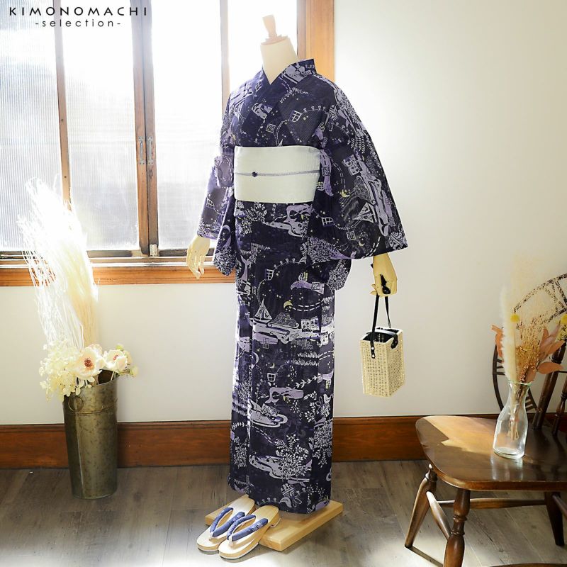 みすずうた　みすずうた浴衣　綿絽浴衣 鯨 楽天市場】浴衣 レディース ブランド浴衣 単品「みすゞうた 鯨法