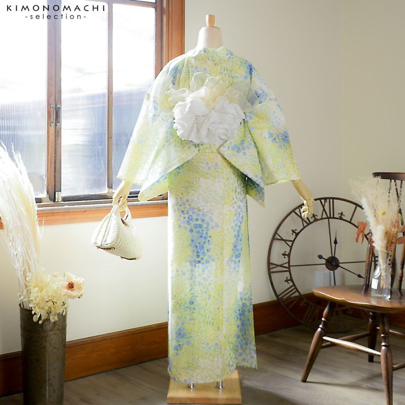 浴衣 レディース ブランド浴衣 単品「みすゞうた このみち 鶸色