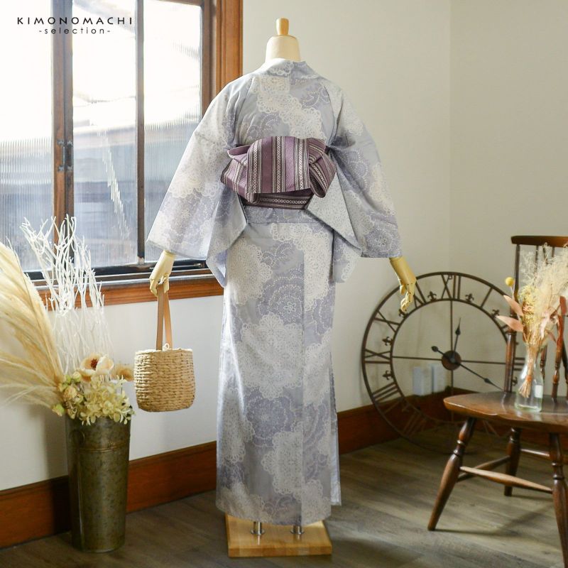 ブランド浴衣単品 和つう レディース 浴衣 単品「ペールグレー