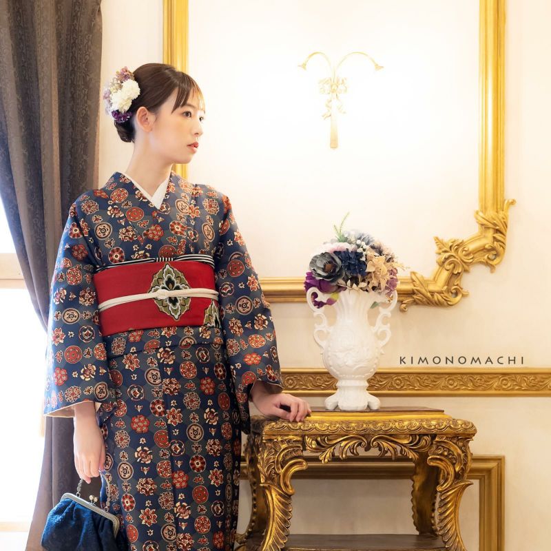 洗える着物 単品「袷着物単品 全8柄」KIMONOMACHI オリジナル きもの