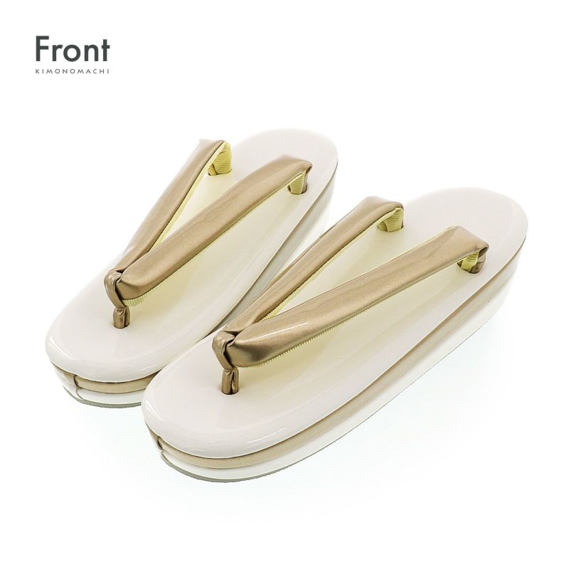 振袖 草履 バッグ 成人式「白×金」Fサイズ レディース 振袖用草履