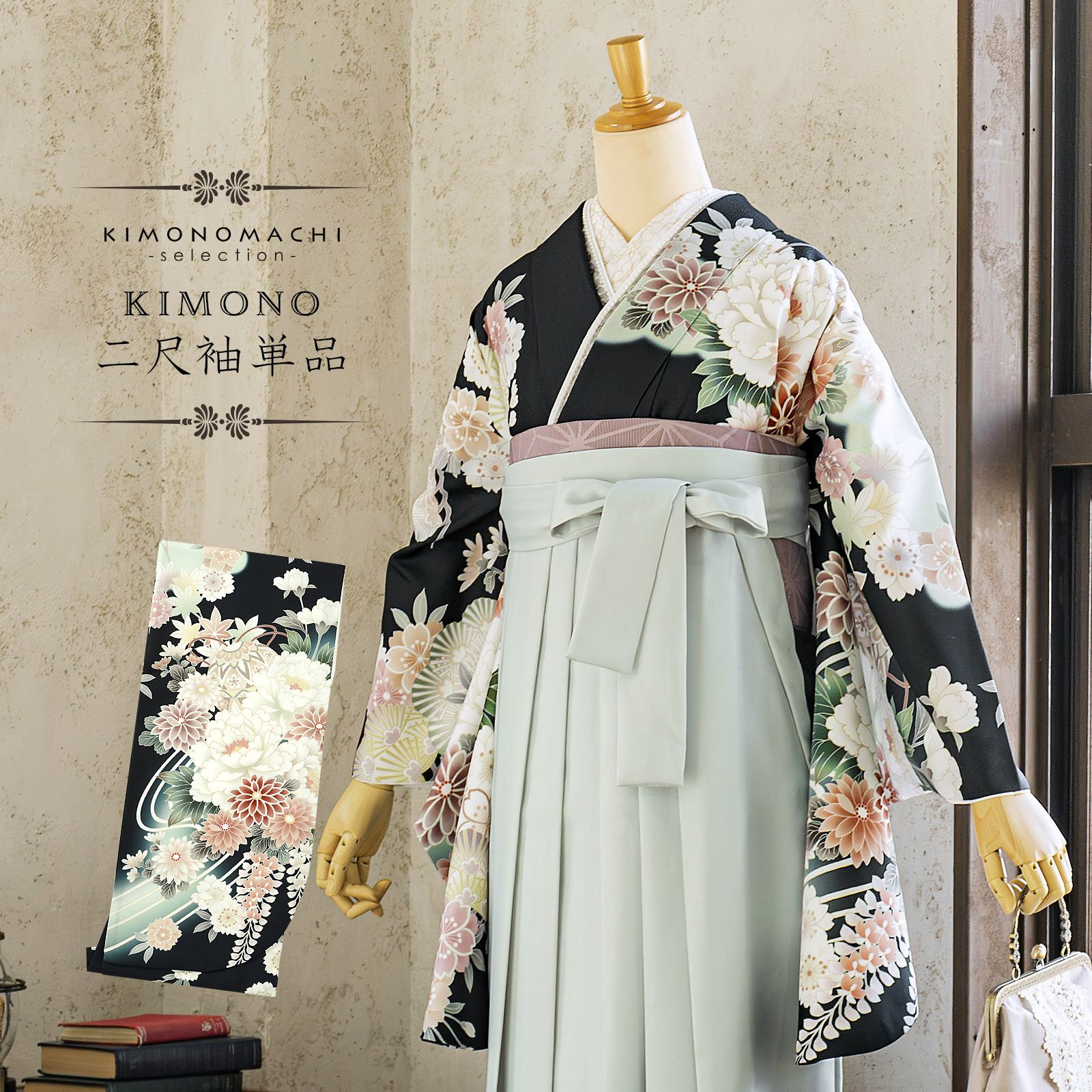 卒業式応援75％SALE 2/19迄)刺繍がま口バッグ単品「ターコイズ 椿